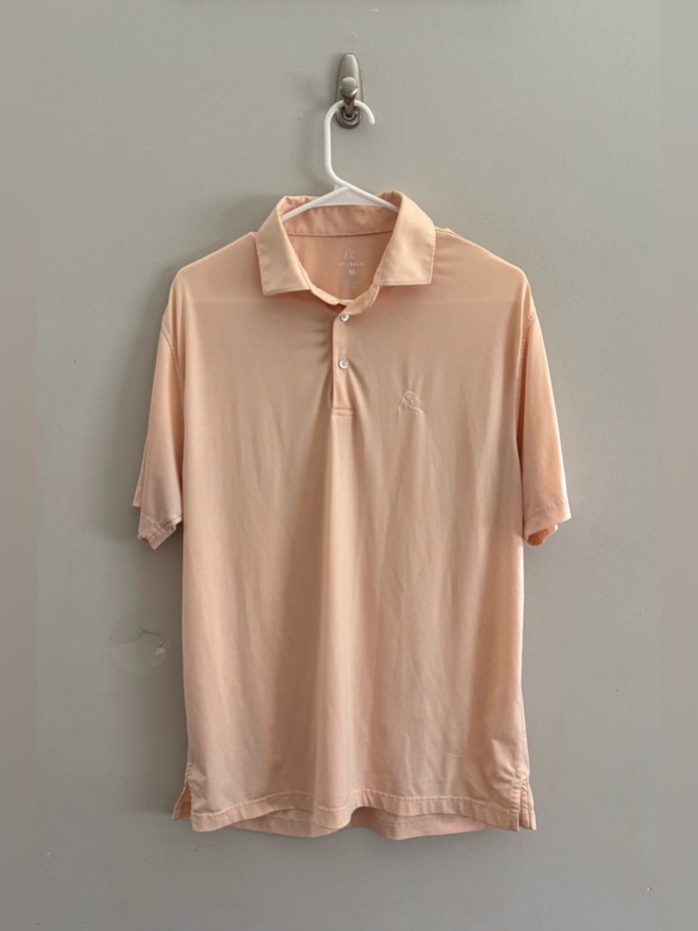 Rhoback Solid Men's Short Sleeve Performance Polo Peach | Size M